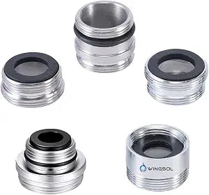 WINGSOL Faucet Adapter Kits lead-free chrome-plated Brass for Kitchen Bathroom Faucet Male Female Faucet Mount Filter Garden Hose Bathtub Aerator Diverter Water Filter Accessories 5PCS