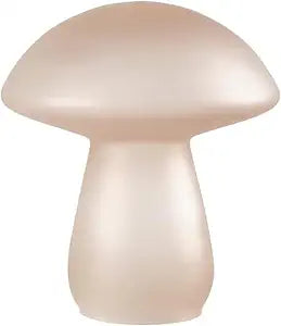 Elements 6.69x6.69x7.48 Inch Taupe Glass LED Mushroom Figurine, Light up Glass Decor Durable Design for Everyday Use in Home Kitchen Dining and Entertaining Settings