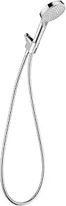 hansgrohe Vernis Blend 4-inch Handheld Shower Head Set Modern 3-Spray Rain, IntenseRain with QuickClean High Pressure Detachable Shower Head with Hose in Chrome, 1.75 GPM, 04950000