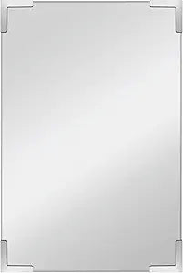 MCS 24x36 Nickel Metal Corner Frameless Mirror