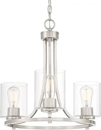 Platinum Satin Three-Light Chandelier by Designers Fountain