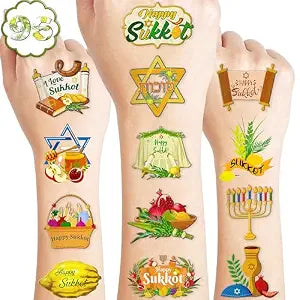 100 PCS Happy Sukkot Temporary Tattoos Party Decorations