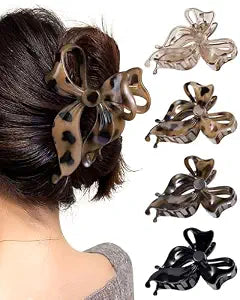 Mesovor 4 pack Cute Bow Claw Clip for Women, Nonslip Matte Strong Hold