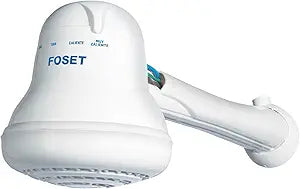 Foset Electric Shower Head - Instant Hot Water, 4 Temperature Settings, Hand Shower Head with 5 ft Hose Included (Model 49491)