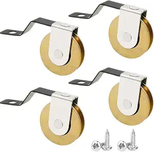 4 Pack Sliding Screen Door Rollers Replacements, Steel Screen Door Tension Spring Wheels Hardware Fits for B638, B687, B639, B756 Doors, 1-inch Diameter Rollers, Replace on Both Top and Bottom