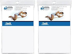 Contour Swan Pillowcase - White, 2 Pack