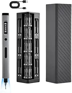 Saker Mini Electric Screwdriver Set - 57 in 1 Magnetic Precision Screwdriver Cordless with Adjustable Torque and LED Light, Rechargeable Repair Tool Kit for Electronics, DIY, Furniture & Gifts for Men