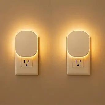 Plug-in LED Backlit Night Light with Motion Sensor & Dusk to Dawn Sensor, 2700K Soft Warm White Nightlight with Dimmable Brightness for Adults & Kids' Bedroom, Bathroom, Hallway, 2 Pack
