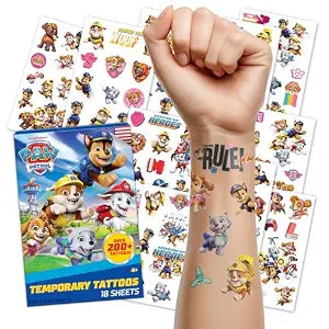 Paw Patrol 200 Count Temporary Tattoos for Kids | Paw Patrol Variety Pack Temporary Tattoos for Kids. Birthday Party Supplies and Party Favors Kit.