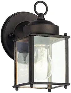 Kichler 9611OZ Patio Wall Sconce Lantern Outdoor Lighting, 8.25" Height, Bronze 1-Light (5" W x 9" H) 60 Watts