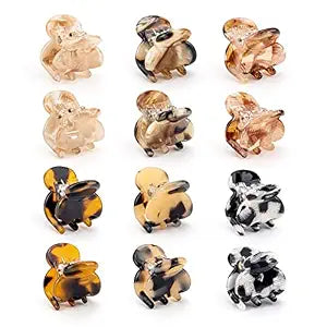 12 Pcs Mini Claw Clips 0.79 Inch Cellulose Acetate Hair Clips for Women