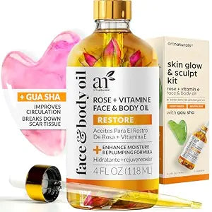 ArtNaturals Vitamin E Body Oil & Gua Sha Set, 4 oz