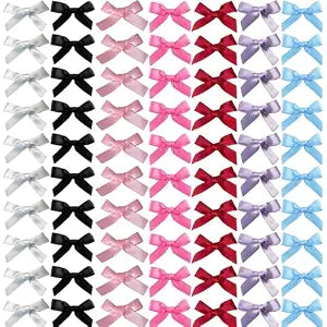 70PCS Mini Hair Bows for Women Girls,Pink Bows for Hair Red Hair Bows Ribbon Bowknots Hairclips Pink Ribbon Bows Black Satin Bow Hair Clips for Hair Design