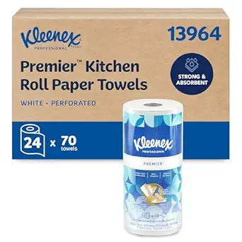 Kleenex Professional Premier Kitchen Paper Towels, Bulk (13964), Cloth-Like Softness, White (70 Sheets/Roll, 24 Rolls/Case, 1,680 Sheet Total)