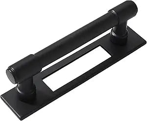 khtumeware 5 Pack 3 Inch(76 mm) Center to Center Black Cabinet Pull Backplate with Base Plate Zinc Matte Black Kitchen Cabinet Handles Drawer Pulls Cabinet Hardware