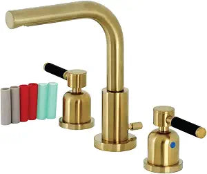 Kingston FSC8953DKL Widespread Bathroom Faucet, Brushed Brass