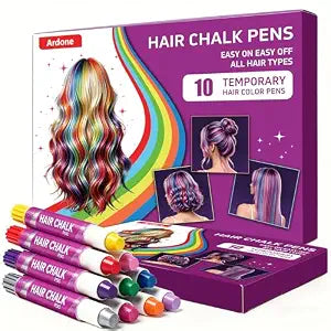 Artdone Hair Chalk Gift Kit 10 Temporary Easy Washable Non-Toxic