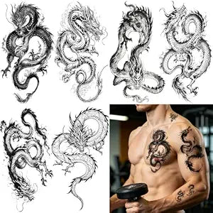 23 Sheets 3D Dragon Temporary Tattoos for Men Women Adults