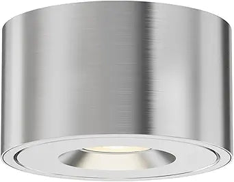 Maxim Lighting Fulcrum 1-Light 2.75" Flush Mount | Brushed Aluminum Finish | Glass Shade | Modern Industrial Flush Mount Ceiling Light for Mudrooms | Damp Rated Hardwired Installation | 86250AL
