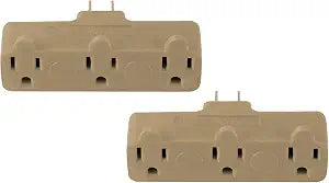 GoGreen Power Inc. (G-03418BE-2) 3 Outlet Tri-tap, Beige, 2 Pack
