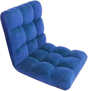 Iconic Home Daphene Adjustable Recliner Rocker Memory Foam Armless Floor Gaming Ergonomic Chair, Dark Blue