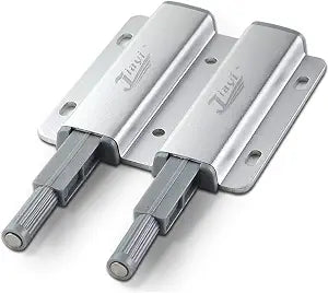 Magnetic Push Latch Heavy Duty Jiayi Double Push to Open Door Latch Touch Latches Kitchen Door Push Release Latch for Drawer Closure Push Catch Pop Out Cabinet Hardware (1 Pack)