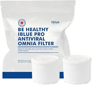 High Performance Omnia Replacement Filter (2pcs) for Be Healthy iBlue Link Portable Shower Pure Water Filter System [Made in Korea] - Home, Travel, Bathroom, Good for Skin, Removes Impurities