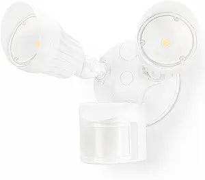LEONLITE COB LED Security Light, Motion Sensor Outdoor Lights, Dusk to Dawn, 100-277V, ETL Listed, Adjustable Heads, Motion Detector Flood Light, Aluminum, IP65 Waterproof, 5000K Daylight, White