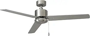 RP Lighting Aldea II 52-Inch 3 Blade Indoor Ceiling Fan, Brushed Nickel