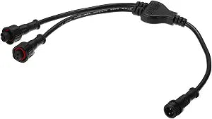 MECCANIXITY 3-Core 3 Pin Y Splitter Connector, 30cm 22AWG IP65 Y Shape 1 Male to 2 Female Extension Cable for LED Lighting