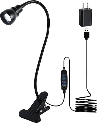 Zoomable Clip on Light, Clamp Reading Light for Dorm Bed Headboard, Dimmable Spotlight with 3 Color Temperature Options, 10 Dimmable Brightness Levels, Adjustable Beam Angle