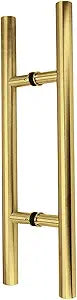 Stainless Steel 304 Ladder Style Back to Back Glass Door Pull Entrance Door Handle - Satin Gold Finish (24" inch)
