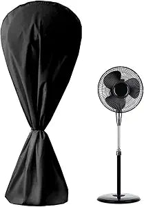 Fan Cover Dustproof Standing Pedestal Round Floor Electric Fan Dust Covers Household Patio Fans 420D Heavy Duty Oxford Cover Waterproof Floor Covers for Indoor Outdoor (Black)