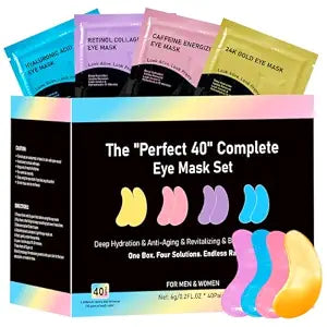Adofect Under Eye Patches 40 Pairs, Eye Masks with 24K Gold, Hyaluronic Acid, Caffeine & Retinol for Dark Circles, Puffy Eyes, Under Eye Bags, Skincare Gifts for Bachelorette Party Accessories