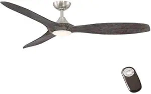 Canterbury 60 in. Integrated LED Indoor Brushed Nickel Ceiling Fan with Light Kit and Remote Control