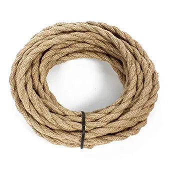 32.8ft Hemp Rope Covered Lamp Twisted Wire,PRUNLLA Vintage 18/2 Industrial Electrical Lamp Cord,18-Gauge Antique Style for Retro Lamp,DIY Projects