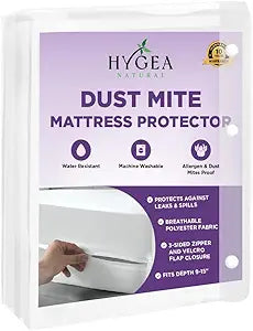 Hygea Dust Mite & Allergen Mattress Protector, Twin Size - Zippered Mattress Encasement - Mattress Cover - Hypoallergenic, Waterproof, Stretchable & Breathable, Premium Quality