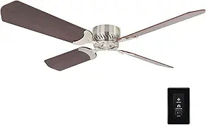 RecPro RV Ceiling Fan | 12V | 36" Brushed Nickel Finish | 4 Blades | Includes Switch (Cherry)