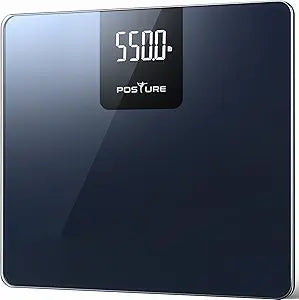 Posture 550lb Capacity Digital Bathroom Scale High Precision Body Weight Scale Extra Wide Platform Large LED Display, and Durable 8mm Tempered Glass Platform for Home