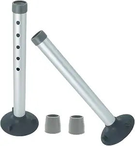 Universal Foot Tube and Suction Cup Tips for Toilet Safety Rail, Shower Chair, and Bath Bench - 5 Adjustable Heights, Replacement Suction Cup Tips and Aluminum Tubes, Easy Install, 2 Pack