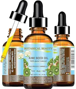 Botanical Beauty KIWI SEED OIL. 100% Pure Natural Undiluted Virgin Cold Pressed Carrier Oil for Face, Skin, Body, Hair, Nail Care (0.5 Fl Oz)