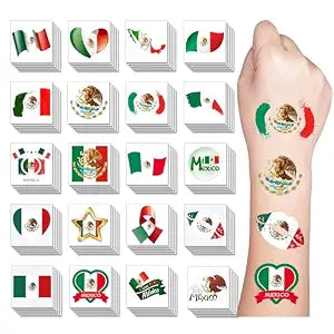 Mexican Flag Temporary Tattoos Stickers(Mexican)
