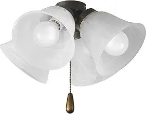 Progress Lighting 4-Light Universal Ceiling Fan Light Kit for AirPro Collection Ceiling Fans, New Traditional and Rustic Style, Includes 4 LED Light Bulbs, Antique Bronze