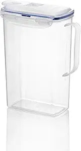 LocknLock Aqua Fridge Door Water Jug | Clear Pitcher | BPA Free Plastic Pitcher with Lid | 2 Quart Pitcher with Lid for Water, Juice, Tea & More Beverages, Clear