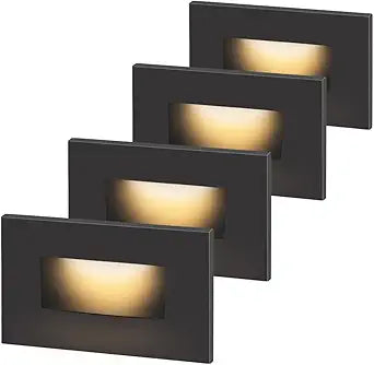kadision 120V Dimmable LED Step Lights, 3000K/4000K/5000K Selectable, 3.5W 175lm Indoor Outdoor Stair Lights, Aluminum ORB Finish, 4 Pack