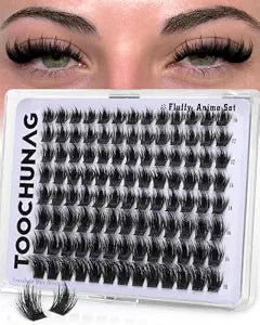 TOOCHUNAG Spiky Manga Lash Clusters Fluffy Cluster Eyelash Extensions