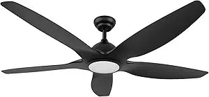 Newday 60 inch Black Ceiling Fan with Light Remote Control, Dimmable 3 CCT LED Ceiling Fans with Lights, 6 Speeds Reversible DC Motor Modern Ceiling Fan for Living Room Bedroom Indoor Outdoor
