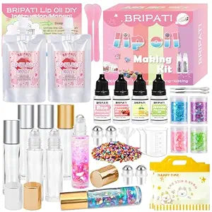 DIY Lip Gloss Making Kit, Roller Bottle Lip Oil Maker Set for Girls