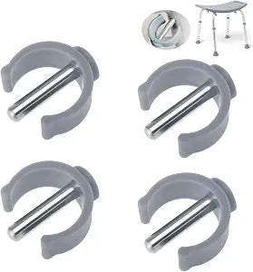 4 Pack Folding Walker C Type Clips Replacement for Toilet Safety Rails - Tube Pin Lock Brackets Parts for Rolling Walker, Adjustable Toilet Frame, Raised Toilet Seat with Handles (Fits 1'' OD Pipe)