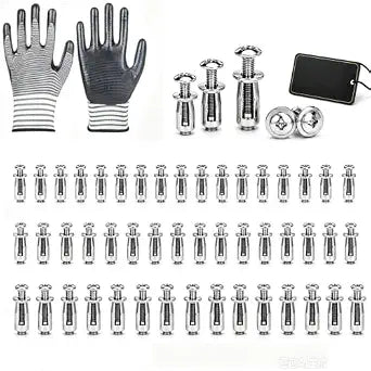 60PCS Button Rivet Locking Nuts Set M4 M5 M6 Flower Nuts with Riveting Tool